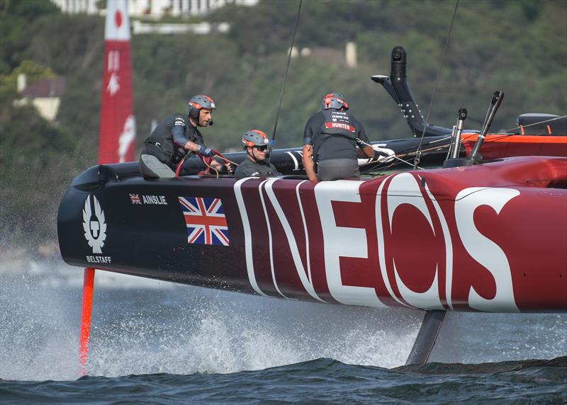 Great Britain SailGP Team helmed by Ben Ainslie in action during races on Race Day 2.  - SailGP - Sydney - Season 2 - February 2020 - Sydney, Australia photo copyright Drew Malcolm/SailG taken at Royal Sydney Yacht Squadron and featuring the F50 class