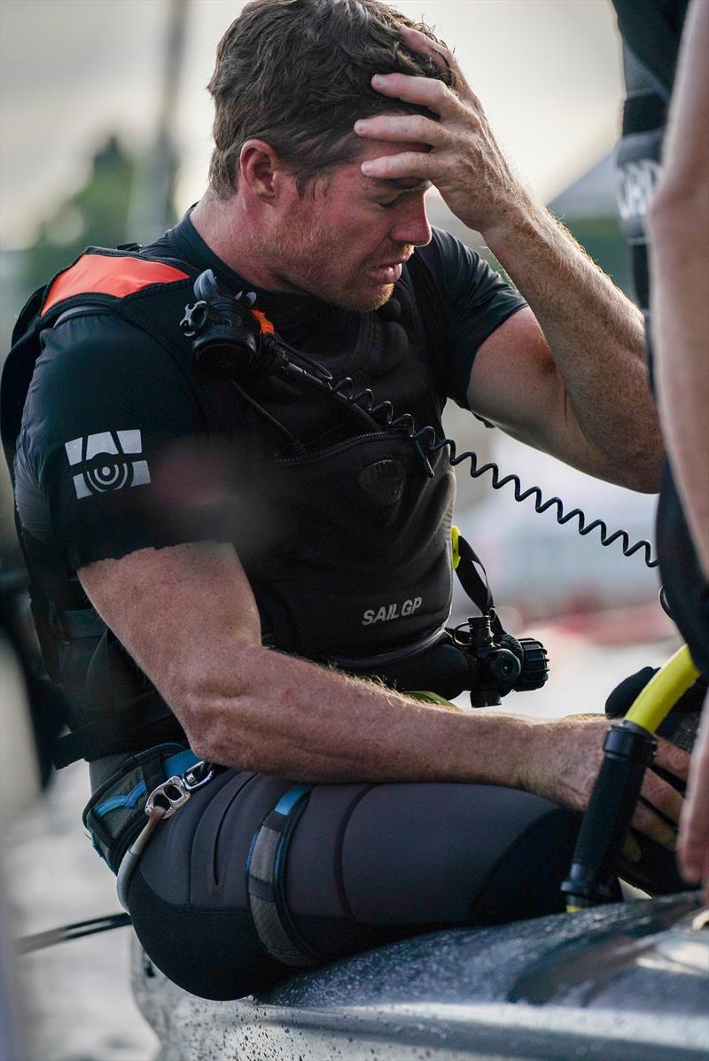 A dejected Tom Slingsby, helmsman of Australia SailGP Team, reacts after losing to Ben Ainslie and the Great Britain SailGP Team in the final match race - SailGP - Sydney - Season 2 - February 2020 - Sydney, Australia. - photo © Sam Greenfield/SailGP