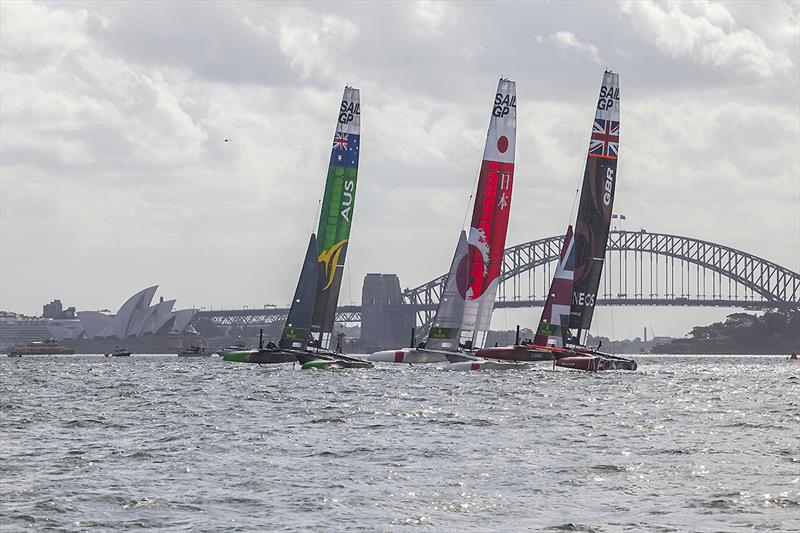 Second, Third, and First after Round One of the 2020 SailGP Season photo copyright John Curnow taken at Royal Sydney Yacht Squadron and featuring the F50 class