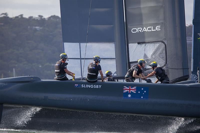 Team Australia come back from a poor first day to make the final in Sydney photo copyright John Curnow taken at Royal Sydney Yacht Squadron and featuring the F50 class