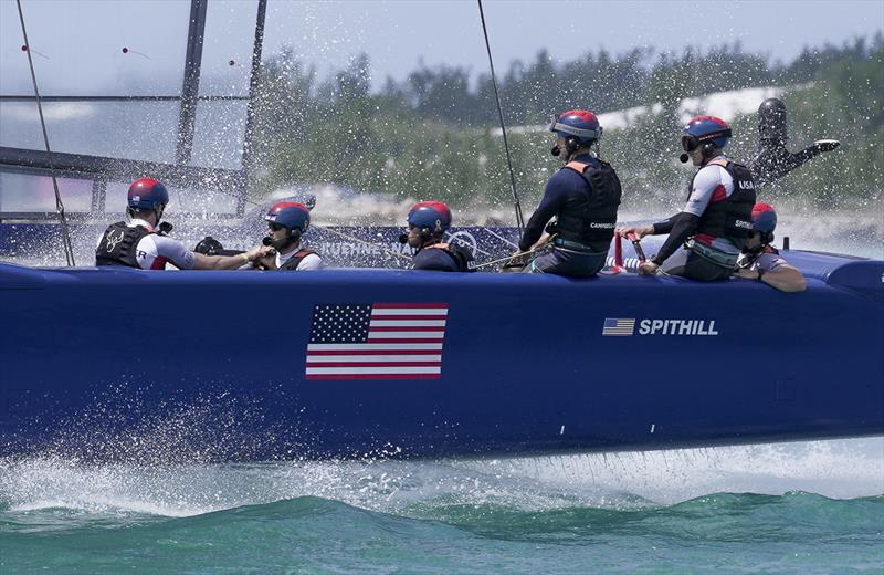 USA SailGP Team helmed by Jimmy Spithill in action during a practice session ahead of Bermuda SailGP  photo copyright Dani Devine /SailGP taken at Royal Bermuda Yacht Club and featuring the F50 class