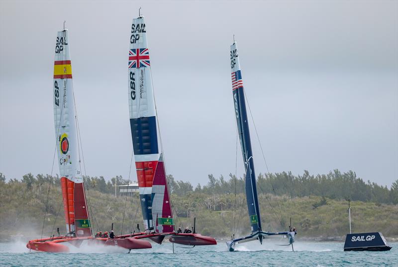 Spain SailGP Team, Great Britain SailGP Team presented by INEOS and USA SailGP Team during a practice session ahead of Bermuda SailGP  photo copyright Simon Bruty/SailGP taken at Royal Bermuda Yacht Club and featuring the F50 class