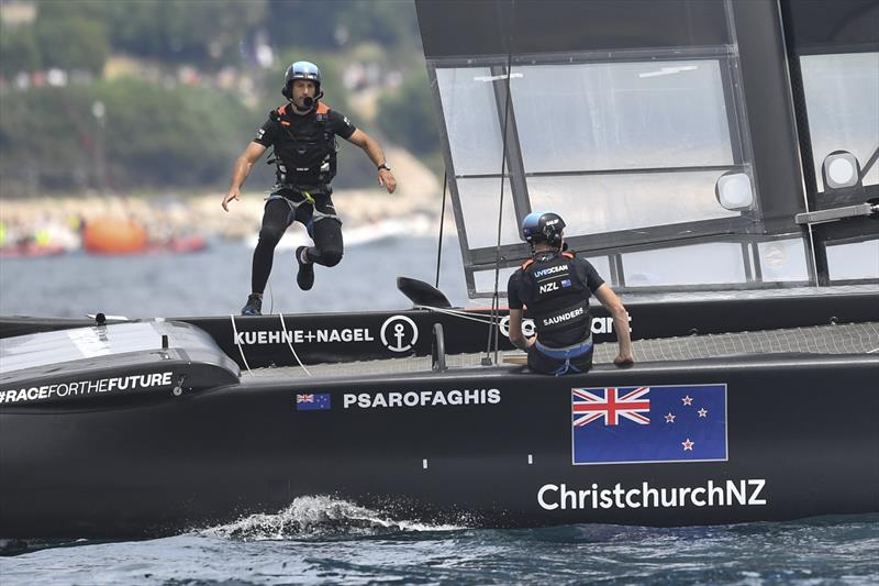 New Zealand SailGP Team helmed by interim skipper Arnaud Psarofaghis in action during race 1 of Italy SailGP, Event 2, Season 2 in Taranto, Italy. 05 June .  - photo © Ricardo Pinto / SailGP