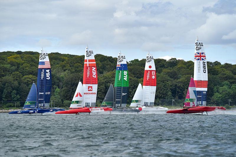 Practice racing ahead of the ROCKWOOL Denmark Sail Grand Prix photo copyright Ricardo Pinto for SailGP taken at  and featuring the F50 class