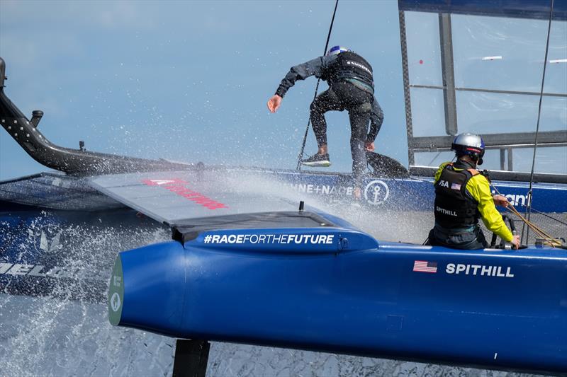 USA SailGP Team helmed by Jimmy Spithill in action on Race Day 1 at Denmark SailGP,  photo copyright Ian Roman/SailGP taken at Sailing Aarhus and featuring the F50 class