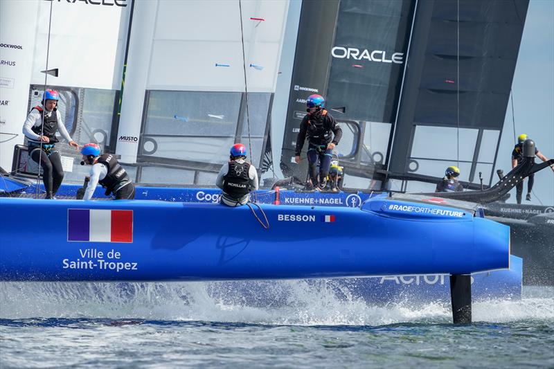 France SailGP Team helmed by Billy Besson in action on Race Day 1 at Denmark SailGP photo copyright Ian Roman/SailGP taken at Sailing Aarhus and featuring the F50 class