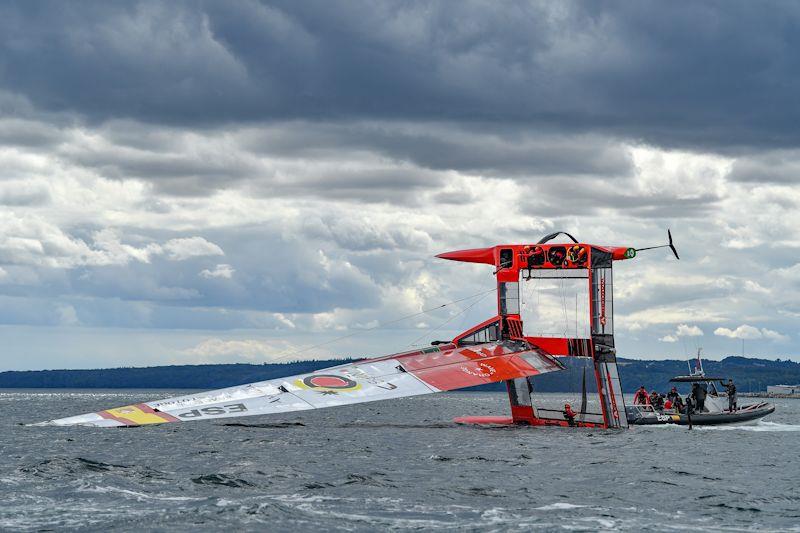 Day 1 of the ROCKWOOL Denmark Sail Grand Prix photo copyright Ricardo Pinto for SailGP taken at Sailing Aarhus and featuring the F50 class