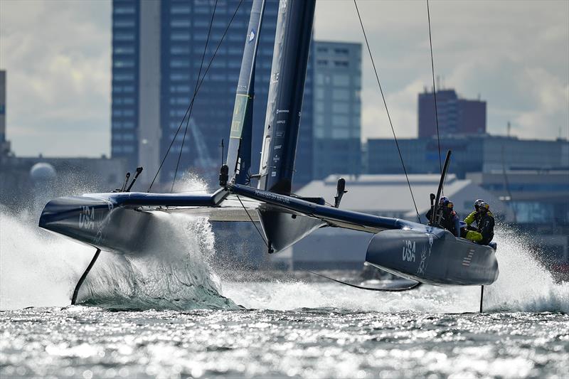 USA SailGP Team helmed by Jimmy Spithill in action on Race Day 1 at Denmark SailGP, Event 4, Season 2 in Aarhus, Denmark - photo © Ricardo Pinto/SailGP