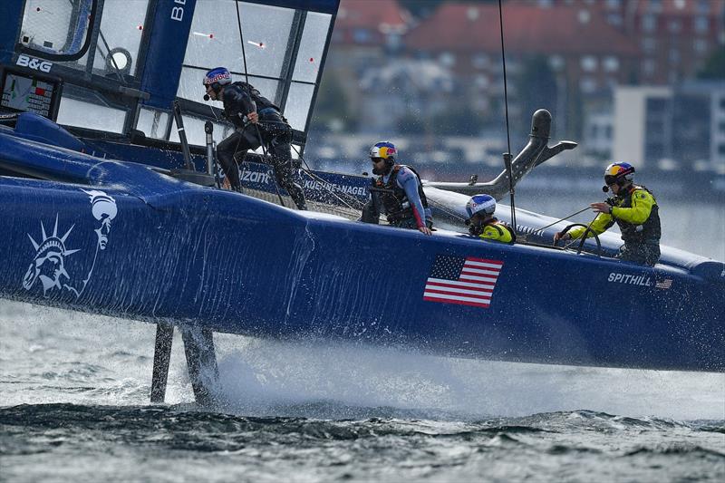 USA SailGP Team helmed by Jimmy Spithill in action on Race Day 1 at Denmark SailGP, Event 4, Season 2 in Aarhus, Denmark - photo © Ricardo Pinto/SailGP