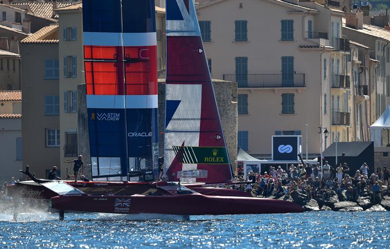 Great Britain SailGP Team helmed by Ben Ainslie on Race Day 2 of France SailGP photo copyright Ricardo Pinto for SailGP taken at  and featuring the F50 class