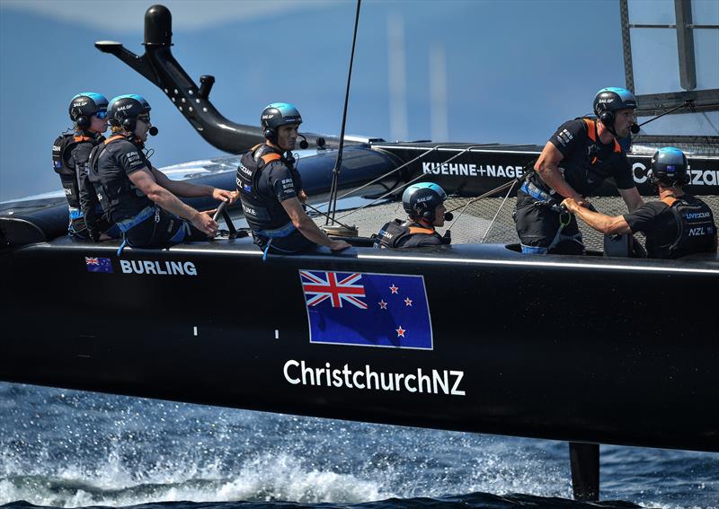 New Zealand SailGP Team co-helmed by Peter Burling and Blair Tuke on Race Day 2. France SailGP,  photo copyright Ricardo Pinto/SailGP taken at Société Nautique de Saint-Tropez and featuring the F50 class