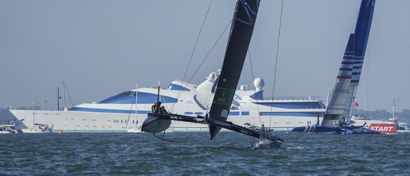 New Zealand SailGP Team co-helmed by Peter Burling and Blair Tuke in action on Race Day 2 at Spain SailGP -10th October  photo copyright Thomas Lovelock/SailGP taken at  and featuring the F50 class