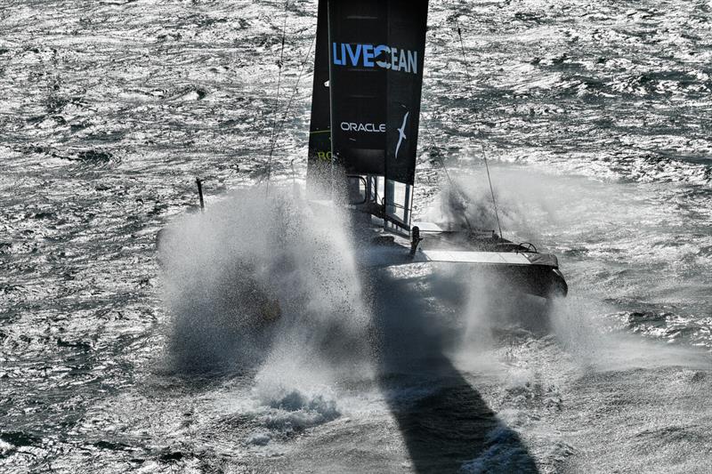 New Zealand SailGP Team co-helmed by Peter Burling and Blair Tuke in action on Race Day 2 at Spain SailGP -10th October .  - photo © Bob Martin/SailGP