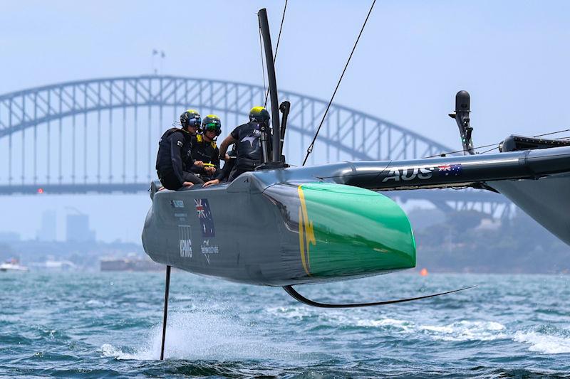 Australia SailGP Team presented by KPMG helmed by Tom Slingsby Australia Sail Grand Prix presented by KPMG photo copyright Phil Hilyard for SailGP taken at  and featuring the F50 class