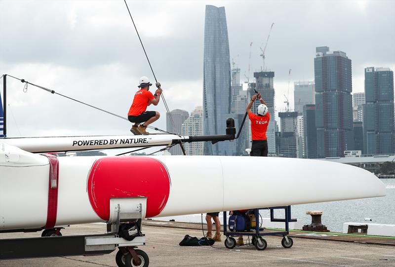 Technical Crew rig the Japan SailGP Team F50 catamaran ahead of the Australia Sail Grand Prix presented by KPMG. 16 December . - photo © Phil Hilyard/SailGP