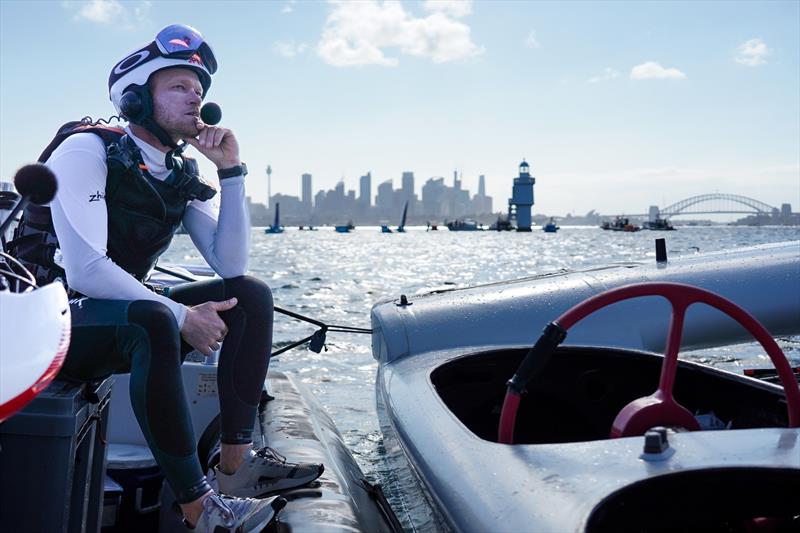 Nathan Outteridge, CEO & driver of Japan SailGP Team looks on as his F50 catamaran receives support after a collision with Great Britain SailGP Team on Race Day 1.  - photo © Beau Outteridge/SailGP