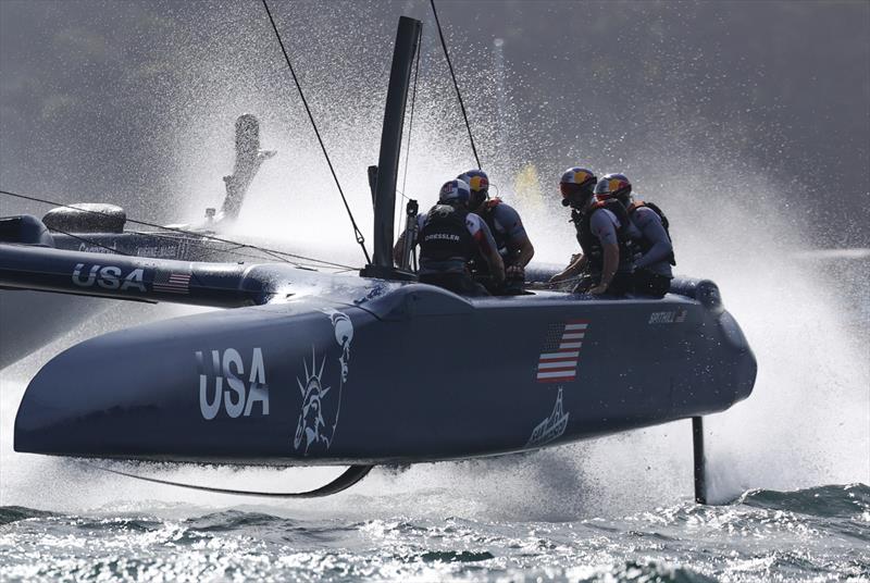 USA SailGP Team helmed by Jimmy Spithill in action during the fleet races on Race Day 2.  - photo © Phil Hilyard/SailGP