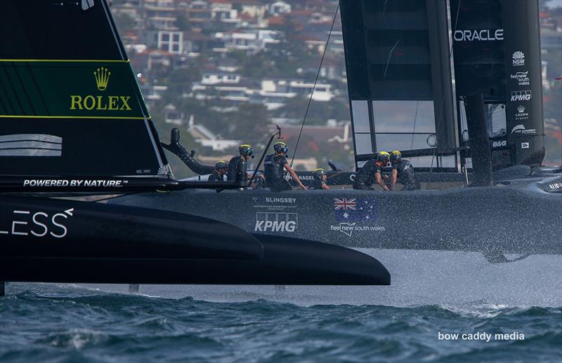 The Aussies lead the Kiwis photo copyright Bow Caddy Media taken at  and featuring the F50 class