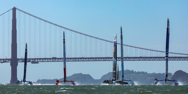 F50's practicing ahead of the Final Round of Season 2 in San Francisco - March 2022 - photo © SailGP