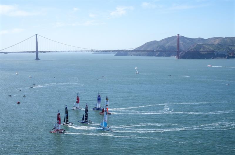 F50's practicing ahead of the Final Round of Season 2 in San Francisco - March 2022 - photo © SailGP