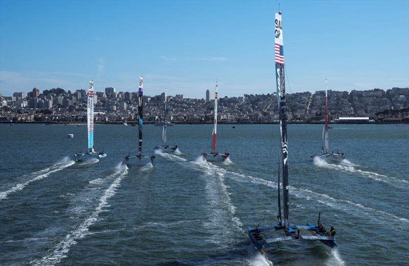 F50's practicing ahead of the Final Round of Season 2 in San Francisco - March 2022 photo copyright SailGP taken at Golden Gate Yacht Club and featuring the F50 class