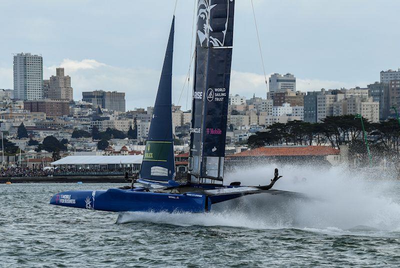 USA SailGP Team helmed by Jimmy Spithill on Race Day 2 of San Francisco SailGP, Season 2 photo copyright Ricardo Pinto for SailGP taken at Golden Gate Yacht Club and featuring the F50 class