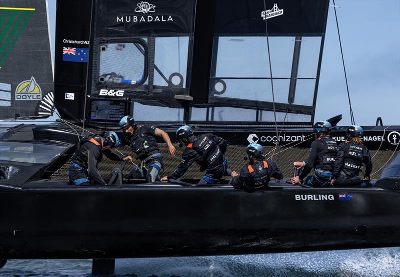 NZSailGP Team co-helmed by Peter Burling and Blair Tuke on Race Day 1 of San Francisco SailGP, Season 2  photo copyright Felix Diemer/SailGP taken at Golden Gate Yacht Club and featuring the F50 class