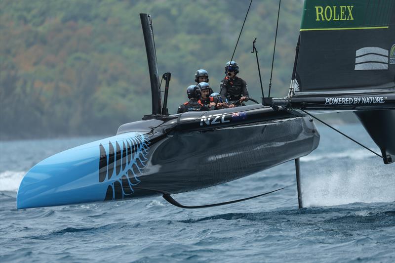 New Zealand SailGP team in action during a practice session ahead of Bermuda SailGP,  Season 3, Bermuda. May 2022 photo copyright Simon Bruty/SailGP taken at Royal Bermuda Yacht Club and featuring the F50 class