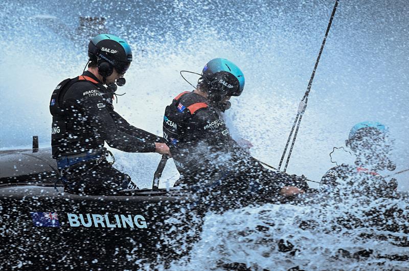 New Zealand SailGP team in action during a practice session ahead of Bermuda SailGP,  Season 3, Bermuda. May 2022 photo copyright Ricardo Pinto/SailGP taken at Royal Bermuda Yacht Club and featuring the F50 class