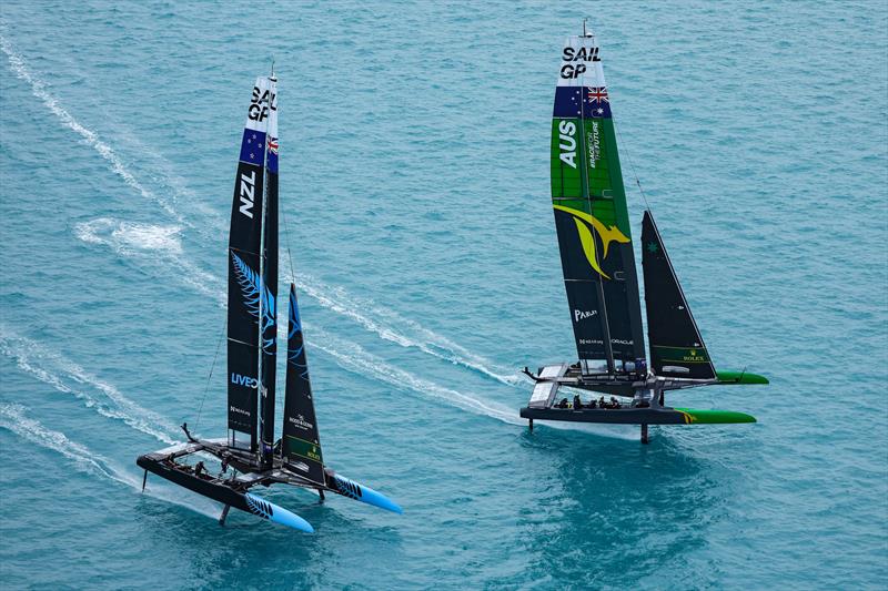 New Zealand SailGP Team and Australia SailGP Team practice ahead of Bermuda SailGP Season 3, in Bermuda. May2022 photo copyright Simon Bruty/SailGP taken at Royal New Zealand Yacht Squadron and featuring the F50 class