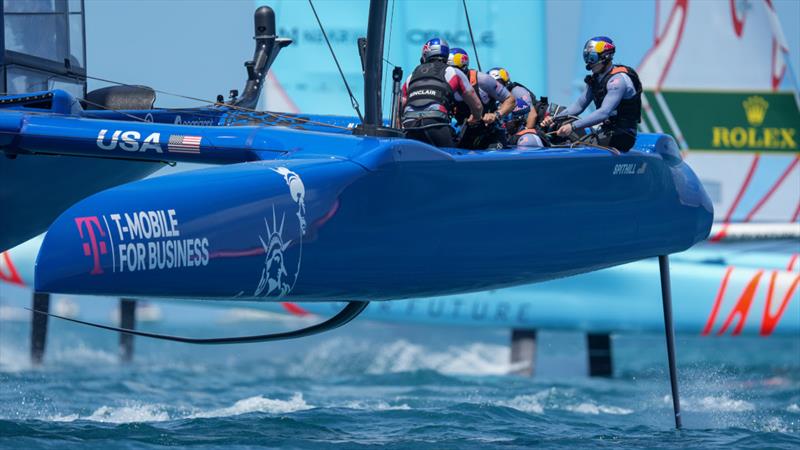 USA SailGP Team helmed by Jimmy Spithill competing on Race Day 2 of Bermuda SailGP presented by Hamilton Princess, Season 3, in Bermuda photo copyright Bob Martin for SailGP taken at  and featuring the F50 class