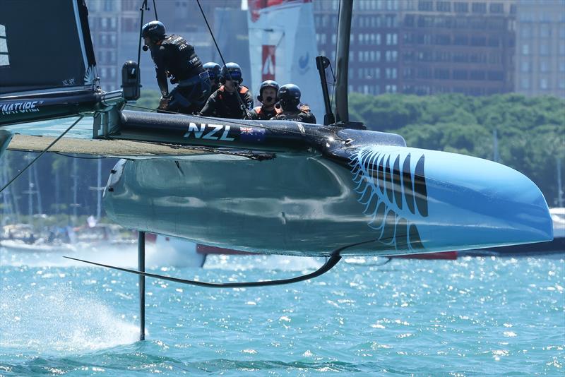 New Zealand SailGP Team co-helmed by Peter Burling and Blair Tuke in action on Race Day 1 of the T-Mobile United States Sail Grand Prix, June 2022 - photo © Simon Bruty/SailGP