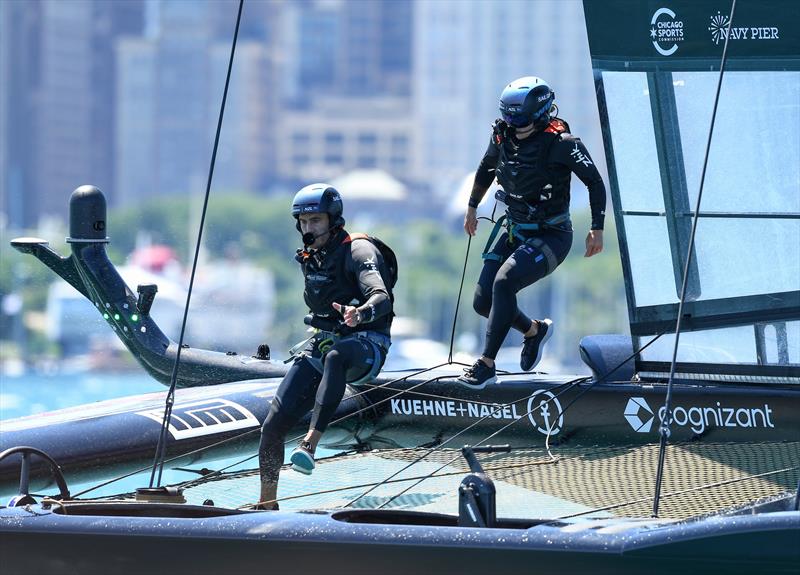 New Zealand SailGP Team co-helmed by Peter Burling and Blair Tuke  in action on Race Day 1 of the T-Mobile United States Sail Grand Prix, June 2022 - photo © Ricardo Pinto/SailGP