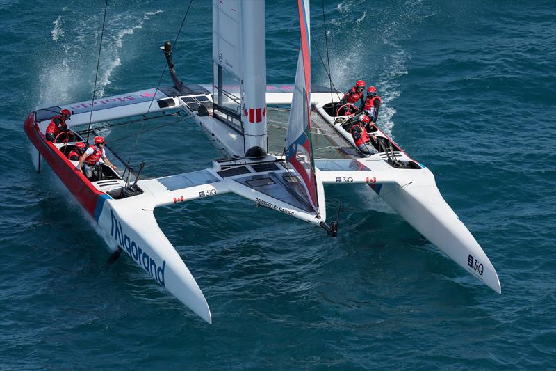 Canada SailGP Team helmed by Phil Robertson in action on Race Day 2  - T-Mobile United States Sail Grand Prix, Chicago at Navy Pier, Lake Michigan, Season 3 - photo © Simon Bruty/SailGP