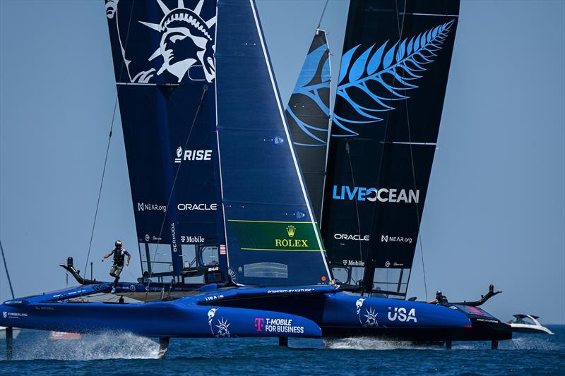 USA SailGP Team and New Zealand SailGP Team - T-Mobile United States Sail Grand Prix, Chicago at Navy Pier, Lake Michigan, Season 3 photo copyright Simon Bruty/SailGP taken at Chicago Sailing and featuring the F50 class