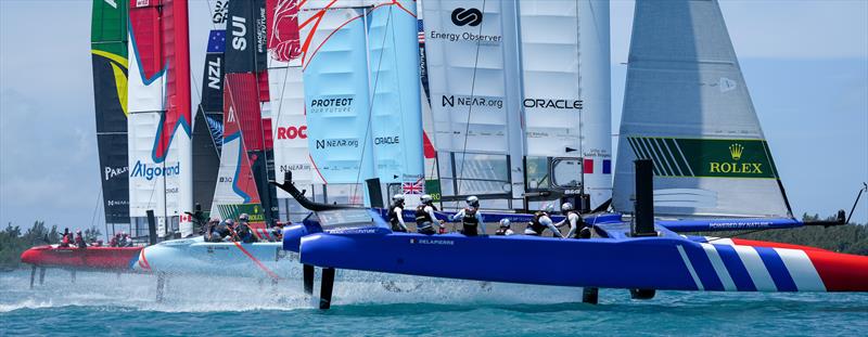 Australia SailGP Team, Canada SailGP Team, New Zealand SailGP Team, Denmark SailGP Team, Great Britain SailGP Team and France SailGP Team competing on Race Day 2 of Bermuda SailGP Season 3, in Bermuda.  May 2022 - photo © Bob Martin/SailGP