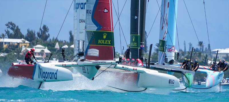 Canada SailGP Team, Australia SailGP Team and Great Britain SailGP Team in action T-Mobile United States Sail Grand Prix, Chicago at Navy Pier, Lake Michigan, Season 3 - photo © Thomas Lovelock/SailGP