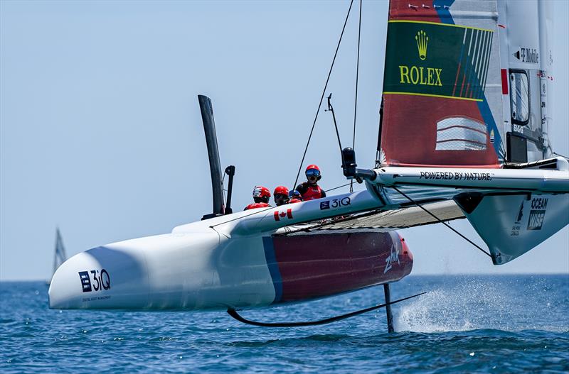 Canada SailGP Team helmed by Phil Robertson practicing ahead of T-Mobile United States Sail Grand Prix, Chicago at Navy Pier, Lake Michigan, Season 3 photo copyright Jon Buckle/SailGP taken at Chicago Yacht Club and featuring the F50 class