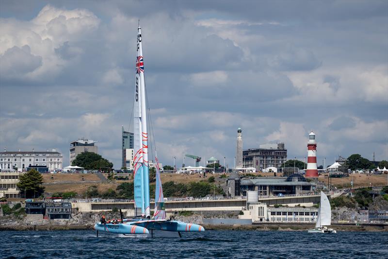 SailGP Great Britain - Practice session - Plymouth Sound - July 30, 2022 photo copyright Bob Martin/SailGP taken at Royal Plymouth Corinthian Yacht Club and featuring the F50 class