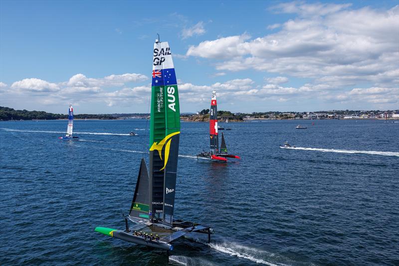 SailGP Great Britain - Practice session - Plymouth Sound - July 30, 2022 photo copyright David Gray/SailGP taken at Royal Plymouth Corinthian Yacht Club and featuring the F50 class