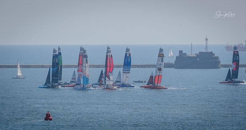 Great Britain Sail Grand Prix in Plymouth practice day photo copyright Sam Kurtul / www.worldofthelens.co.uk taken at  and featuring the F50 class