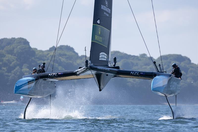 New Zealand SailGP Team during a practice session ahead of the Great Britain Sail Grand Prix | Plymouth in Plymouth, England. 29th July 2022 - photo © Felix Diemer for SailGP
