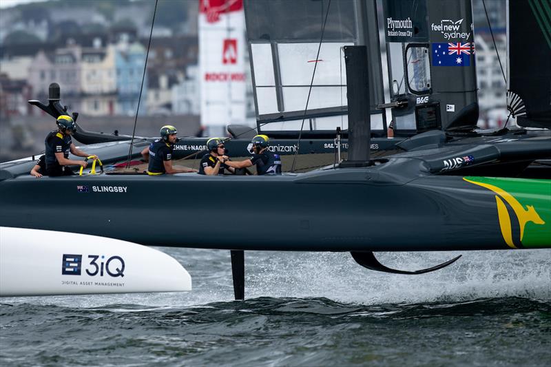 Australia SailGP Team helmed by Tom Slingsby on Race Day 2 of the Great Britain Sail Grand Prix | Plymouth in Plymouth, England. 31st July. - photo © Ricardo Pinto/SailGP