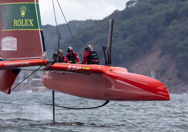 Spain SailGP Team helmed by Jordi Xammar on Race Day 2 of the Great Britain Sail Grand Prix | Plymouth in Plymouth, England. July 31. - photo © David Gray/SailGP