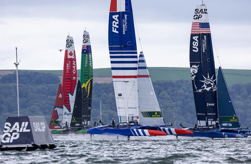 The Fleet on Race Day 2 of the Great Britain Sail Grand Prix | Plymouth in Plymouth, England. July 31. - photo © David Gray/SailGP