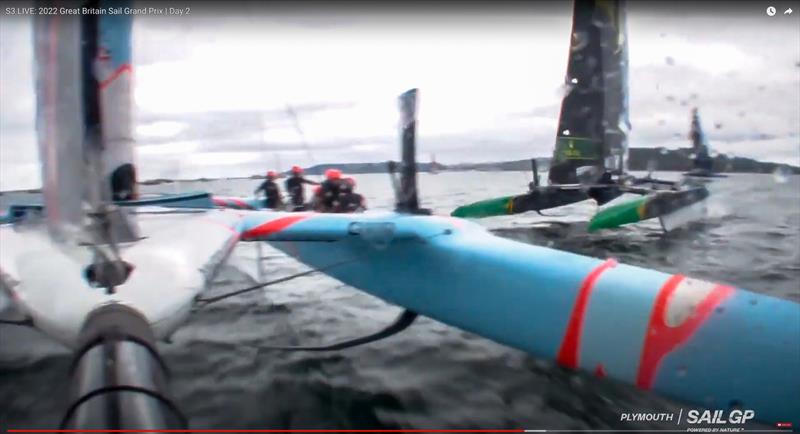 4. Onboard camera Great Britain - Australia SailGP and Great Britain SailGP - incident prior to finish Race 5 - SailGP Great Britain - July 31, 2022 - photo © SailGP