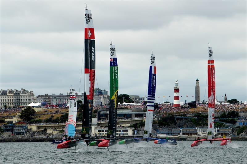 Switzerland SailGP lead the pack at SailGP Great Britain, Plymouth UK, July 2022 - photo © SailGP