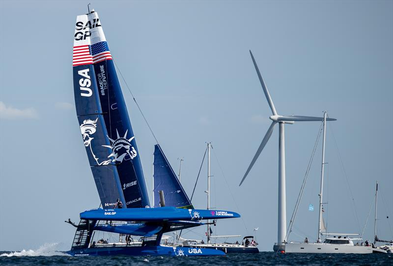 USA SailGP Team in action on Race Day 2 of the  Denmark Sail Grand Prix in Copenhagen - photo © Ricardo Pinto / SailGP