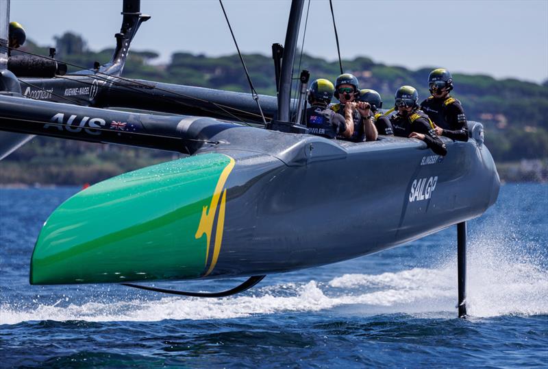 Australia SailGP Team in action during a practice session ahead of the Range Rover France Sail Grand Prix in Saint Tropez - photo © David Gray/SailGP