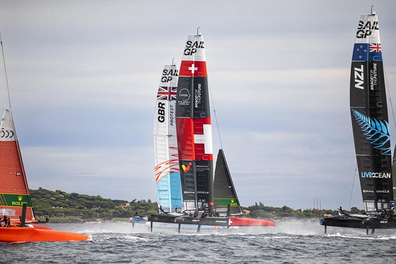 Swiss SailGP Team practice ahead of the 2022 Range Rover France Sail Grand Prix photo copyright Tomas Moya taken at  and featuring the F50 class